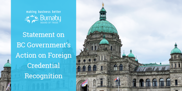 BC GOVERNMENT’S ACTION TO IDENTIFY BARRIERS TO FOREIGN CREDENTIAL RECOGNITION