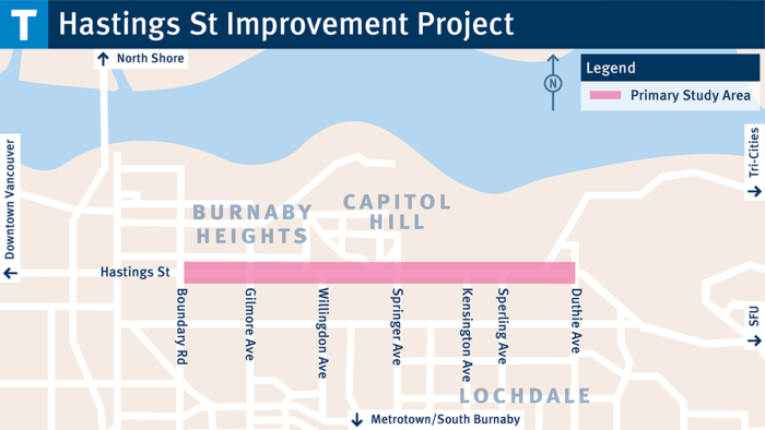 Map of Hastings Street Improvement Project